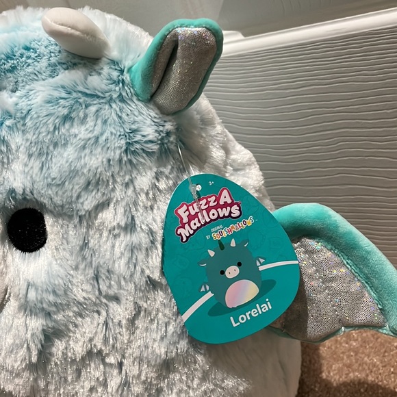 Squishmallow LORELAI FUZZ-A-MALLOWS 12” Fuzzy Dragon BNWT - Picture 2 of 3